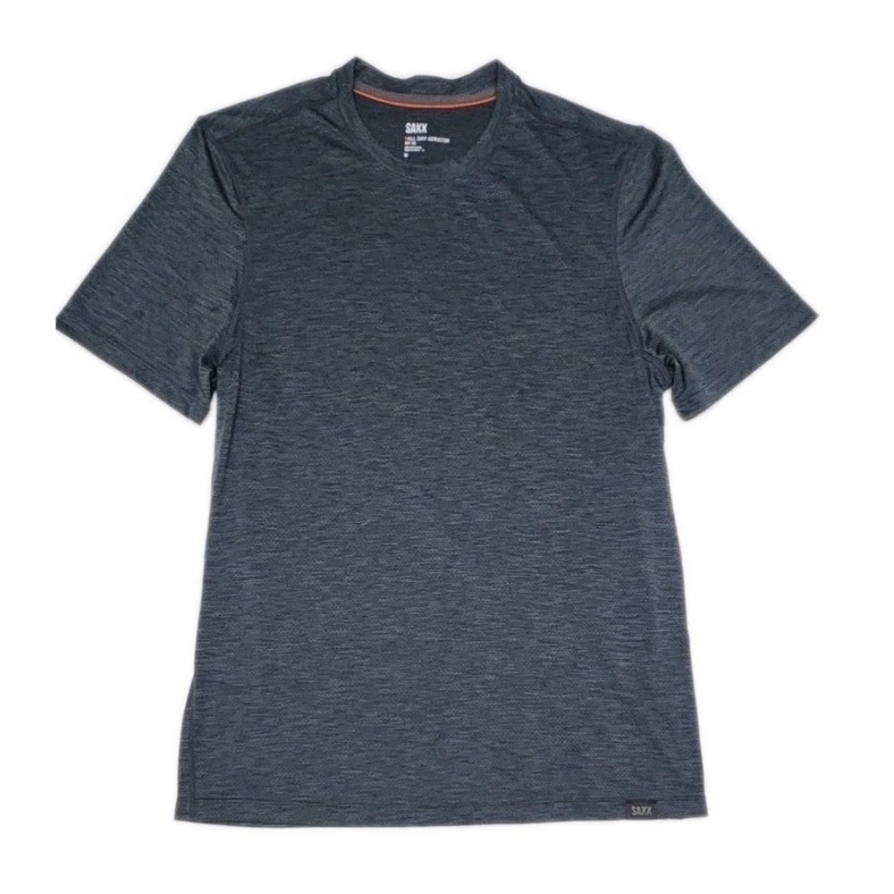 Saxx All Day Aerator Men's Performance Crew Neck T-Shirt UPF 25 Medium Gray - Picture 1 of 5